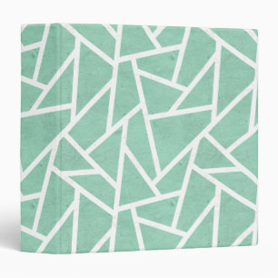 Mint green and white mosaic pattern binder