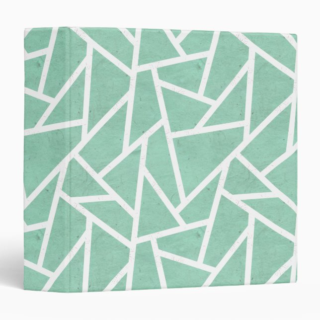 Mint green and white mosaic pattern binder (Front/Spine)