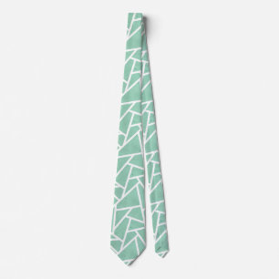 Mint green and white mosaic pattern tie