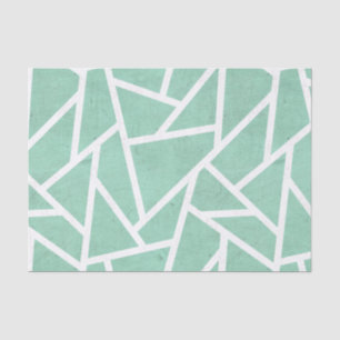 Mint green and white mosaic pattern tissue paper