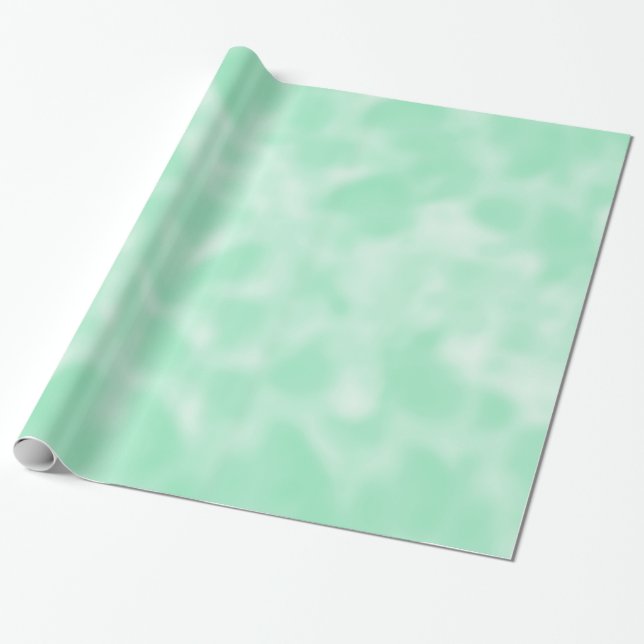 Mint Green and White Mottled Wrapping Paper (Unrolled)