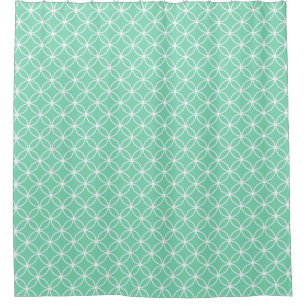 Mint Green and White Overlapping Circles Pattern