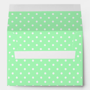 Mint Green and White Polka Dot Envelopes
