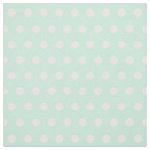 mint green and white polka dots fabric