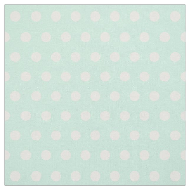 mint green and white polka dots fabric (Swatch)