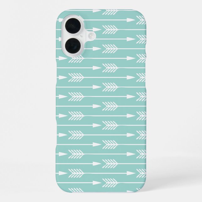 Mint Green Arrows Pattern iPhone Case (Back)