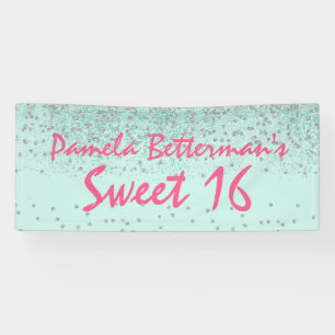 Mint Green avec Bling Sweet 16 banderole