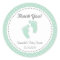 Mint Green Baby Feet Baby Shower Sticker