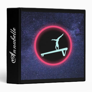 Mint Green Balance Beam Gymnastics Galaxy Binder