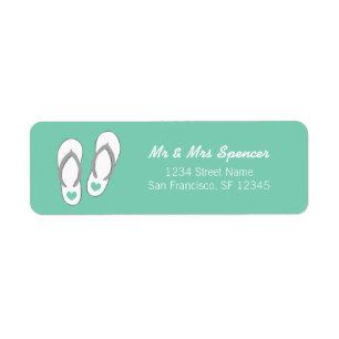 Mint green beach slippers Retourner l'adresse Étiq