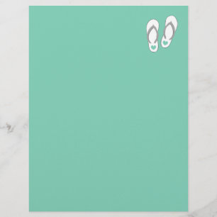 Mint green beach slippers wedding stationery