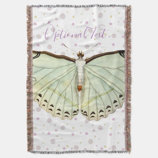 Mint Green Beauty Butterfly  Throw Blanket (Front Vertical)