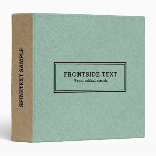 Mint-green & Beige Faux Linen Binder