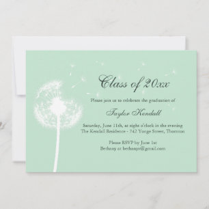 Mint Green Best Wishes Graduation Invitation