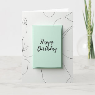 Mint Green Birthday Wishes Card