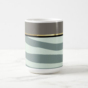 Mint green, black and zebra print coffee mug