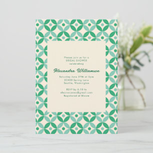 Mint Green Blue Geometric Retro Bridal Shower Invitation