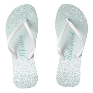 Mint Green Bridesmaid Wedding Flip Flops