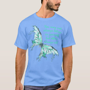 Mint Green Butterfly Mental Health Awareness5779  T-Shirt
