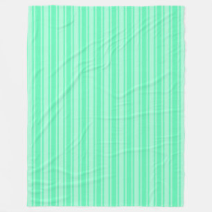 Mint green candy stripes fleece blanket