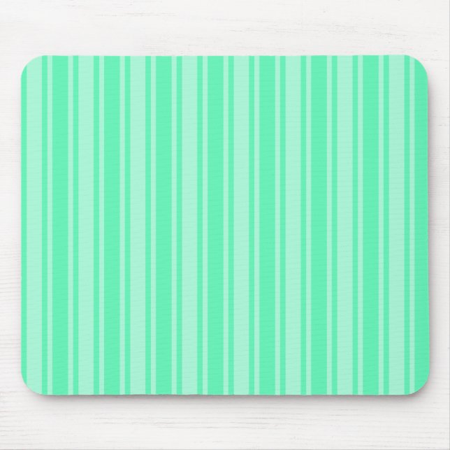 Mint green candy stripes mouse pad (Front)