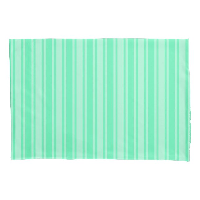 Mint green candy stripes pillowcase (Front)