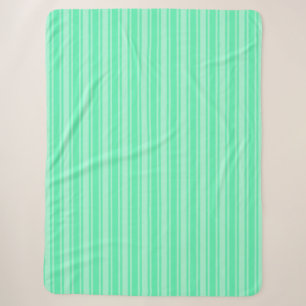 Mint green candy stripes sherpa blanket