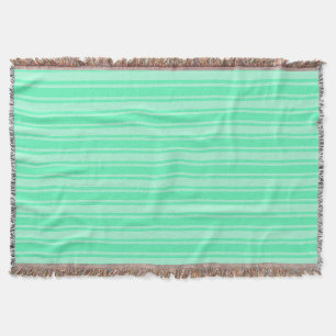 Mint green candy stripes throw blanket