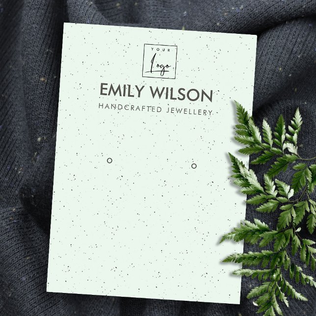 MINT GREEN CERAMIC TEXTURE EARRING DISPLAY LOGO BUSINESS CARD (Creator Uploaded)