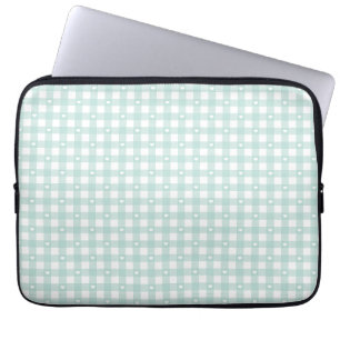 Mint Green Checks Laptop Sleeve