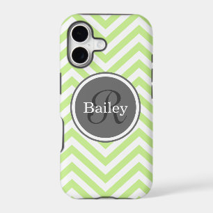 Mint Green Chevron Monogram