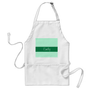 Mint Green Chevron Standard Apron