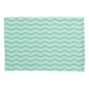 Mint green chevron zigzag pattern pillowcase