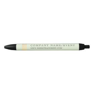 Mint Green, Chic Gold Foil Stripe, Company/Event Black Ink Pen