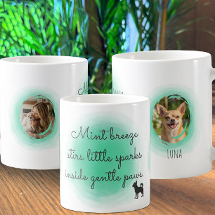 Mint Green Chihuahua Two-Photo Personalized Coffee Mug