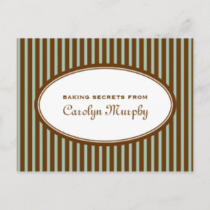 Mint green chocolate brown custom recipe card