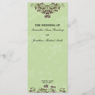Mint Green & Chocolate Brown Wedding Program