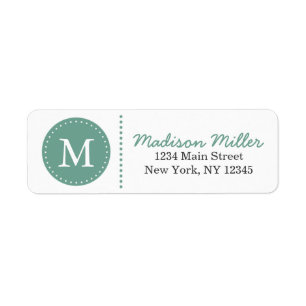Mint Green Circle Dots Custom Monogram