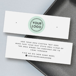 Mint green circle logo stud earring display card