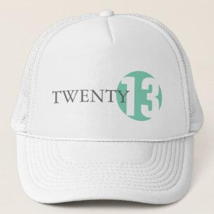 Mint green circle modern classic 2013 or year hat