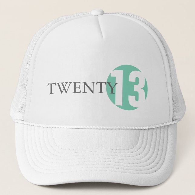 Mint green circle modern classic 2013 or year hat (Front)