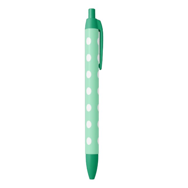Mint Green Colour White Dots Rustic Template Red Ink Pen (Bottom (Vertical))