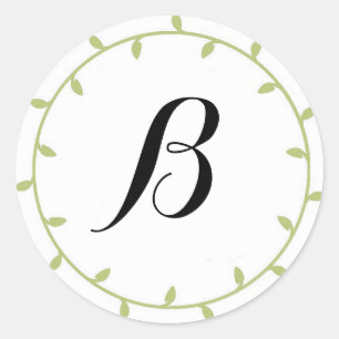 Mint Green Coloured Monogram Stickers