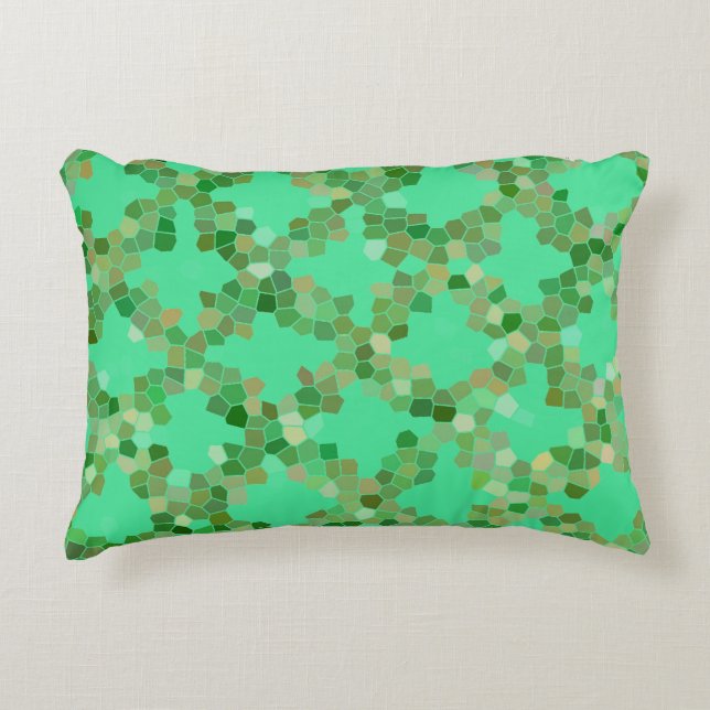 Mint Green Colourful Pattern Accent Pillow (Front)