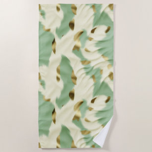 Mint Green Cream Gold Cowhide Beach Towel