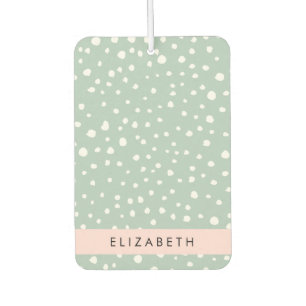 Mint Green Dalmatian Dots, Spots, Your Name Air Freshener