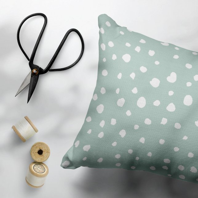 Mint Green Dalmatian Spots, Dalmatian Dots, Dotted Accent Pillow (Creator Uploaded)