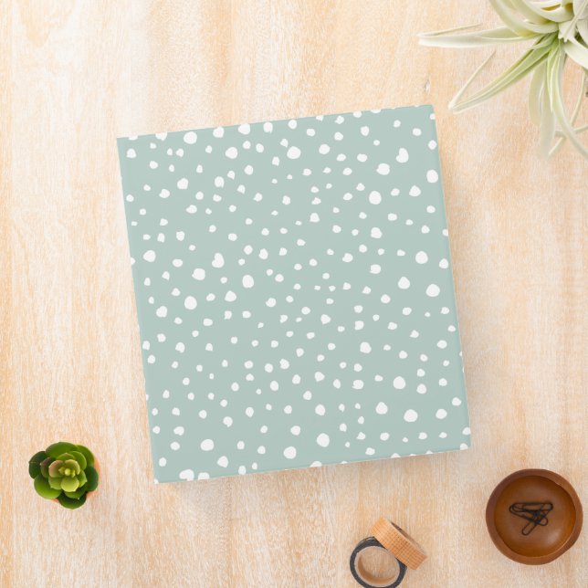 Mint Green Dalmatian Spots, Dalmatian Dots, Dotted Binder (In Situ)