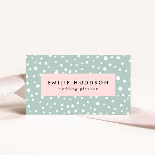 Mint Green Dalmatian Spots, Dalmatian Dots, Dotted Business Card