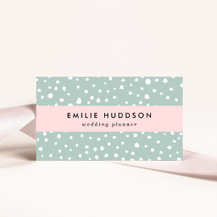 Mint Green Dalmatian Spots, Dalmatian Dots, Dotted Business Card